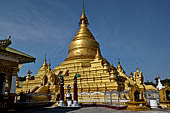 Myanmar - Mandalay, Kuthodaw Pagoda. 729 white pitaka pagodas contain the Tipitaka, the sacred texts of Theravada Buddhism. 